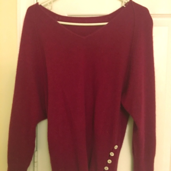 Anne Klein wool dolman batwing Barbie pink purple sweater - Picture 6 of 6